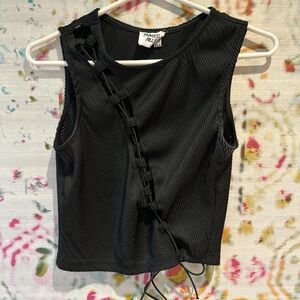 Princess Polly Black Tie Up Tank Top